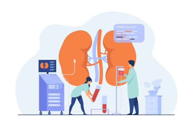 ilustrações, clipart, desenhos animados e ícones de médicos realizando procedimento de diálise - kidney cancer