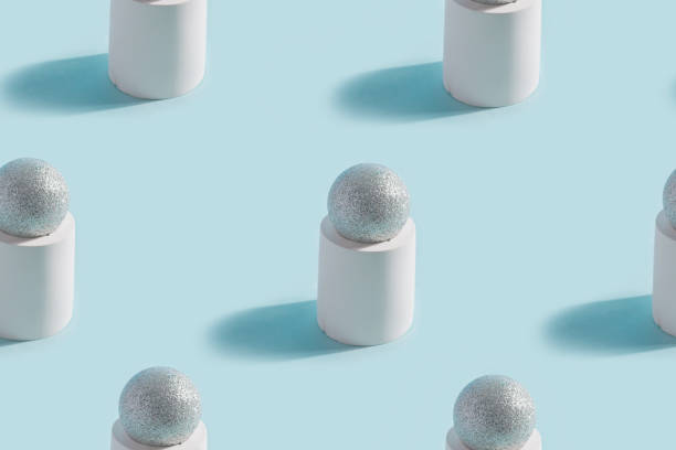 istock Pattern seamless from geometric figures cylinders and balls. 1282643187