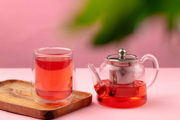 istock Glass teapot and cup with black tea 1282643987