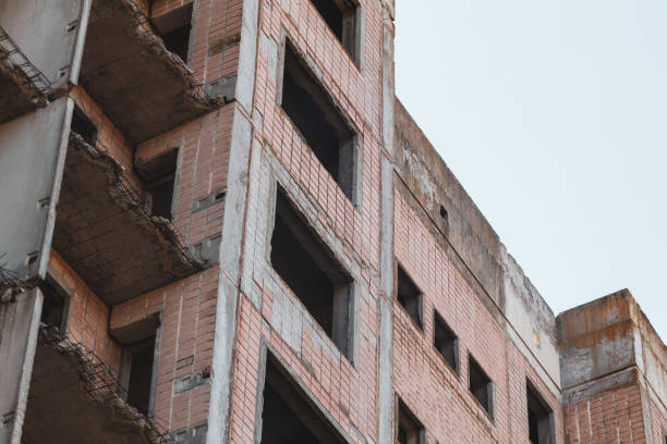 istock High building facade with crashed balconies 1282645199