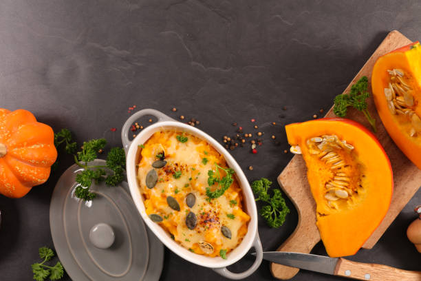 pumpkin with cheese- top view