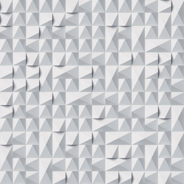 istock White geometric pattern of randomly arranged geometric shapes abstract 3d rendering art background. Digital illustration 1282646501