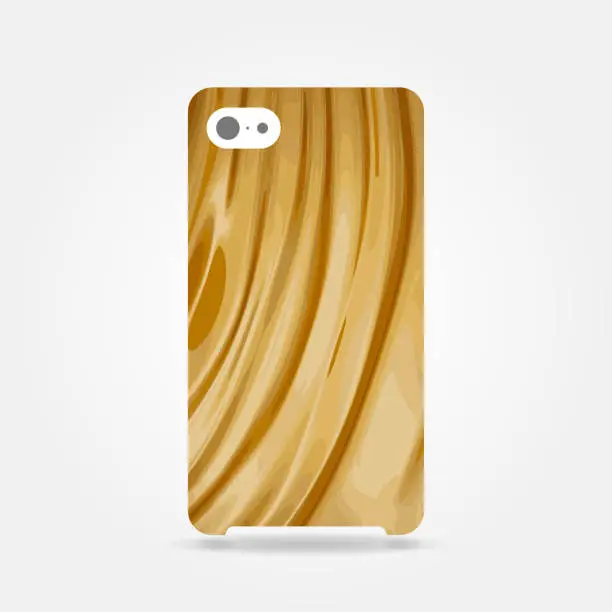 Vector illustration of Abstract smooth golden cover phone case design