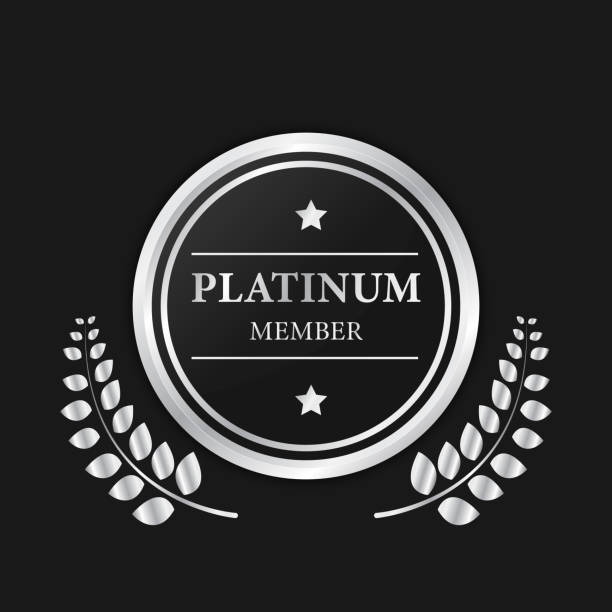 VIP Platinum membership Platinum badge ,premium quality ,  premium invitation card poster . effect : transparency , gradient platinum stock illustrations