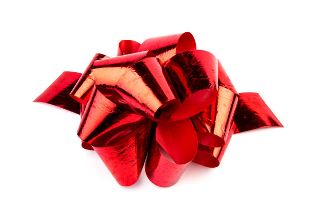 istock Luxury red bow for presents realistic design. Decorative gift bow isolated on white background. 1282654537