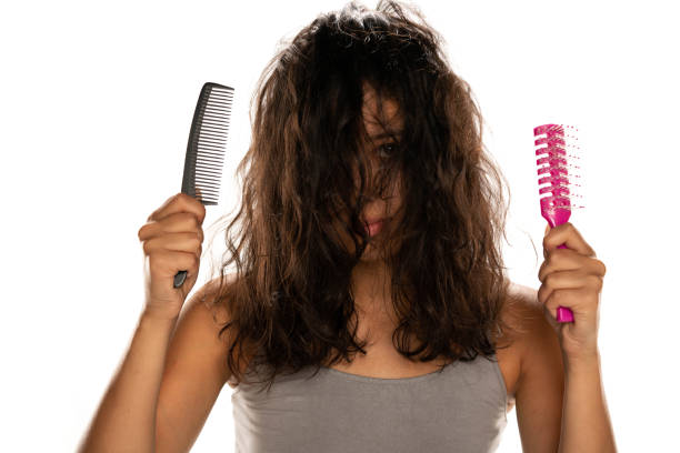 istock Young unknown woman with messy hair 1282654810