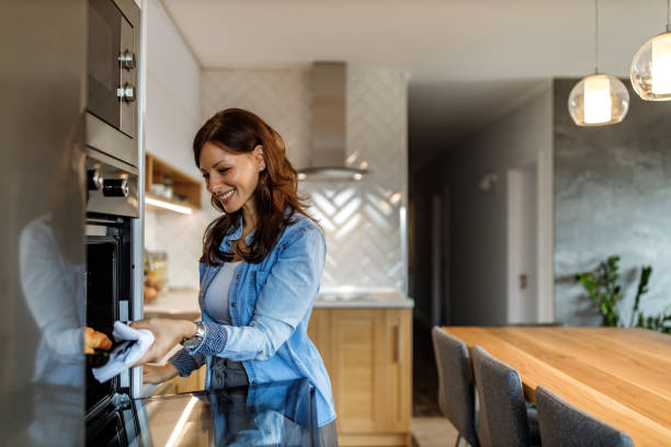 istock Baking something in oven. 1282670379