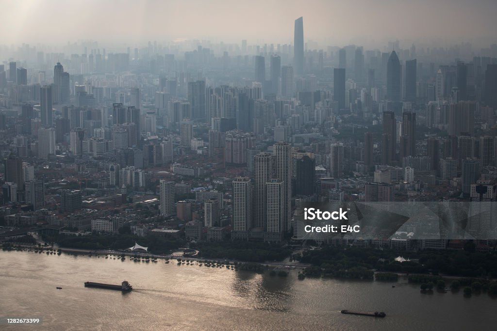 Skyline in Wuhan, Hubei, China Wuhan Stock Photo