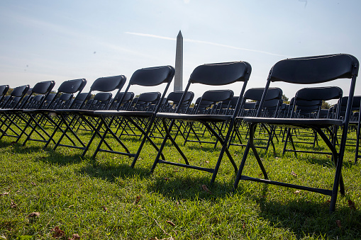 Empty chairs near White House
