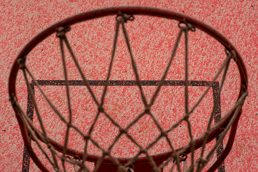 Close-up of a basketball hoop