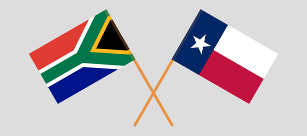 illustrations, cliparts, dessins animés et icônes de drapeaux croisés de l’état du texas et de la république d’afrique du sud - baseball cap cap vector symbol