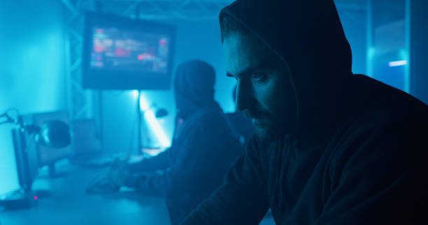 istock Men of cyber security working on secret base 1282678083