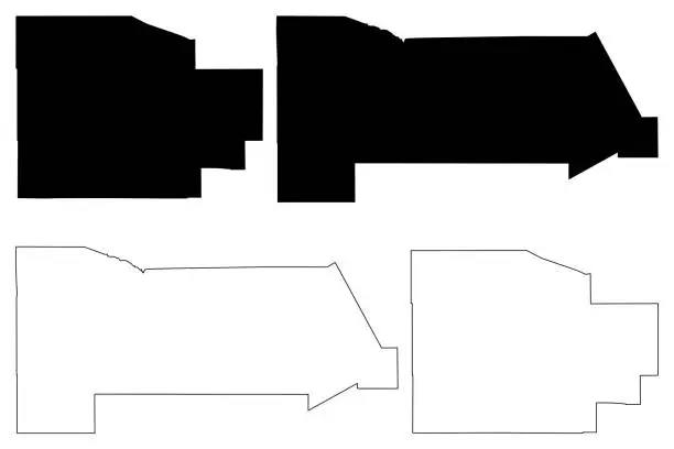 Vector illustration of Socorro and San Miguel County, New Mexico (U.S. county, United States of America, USA, U.S., US) map vector illustration, scribble sketch map