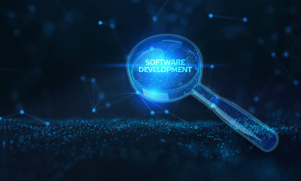 istock Inscription Software Development on the virtual display. Business, modern technology, internet and networking concept. 1282680532