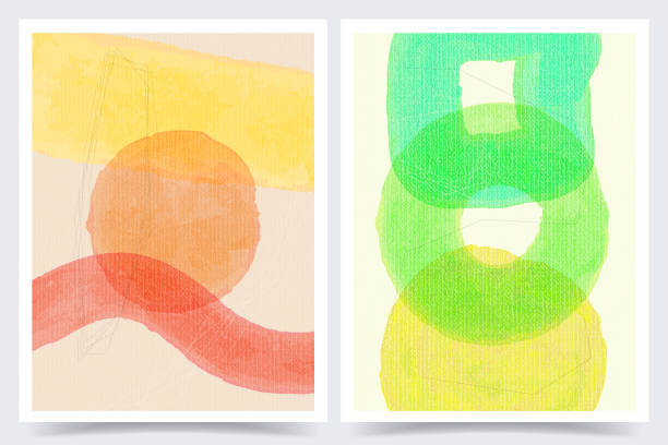 istock Vector illustration. Abstract contemporary aesthetic backgrounds. Design for cover, poster, postcard, card, flyer, brochure. Shapes and lines. Wall decor. Modern art print. Watercolor painting 1282681427