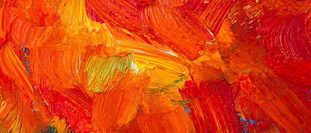 Abstract vivid background with oil paints. Hand painted texture. Close up. Copy space.