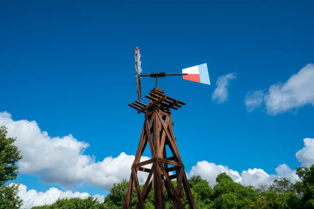 istock Perfect Old Wooden Windmill with Texas Flag 1282683822