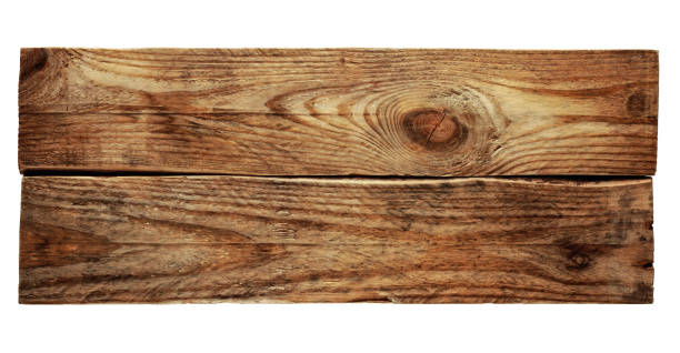 istock Texture of two wooden planks isolated in white. 1282687699