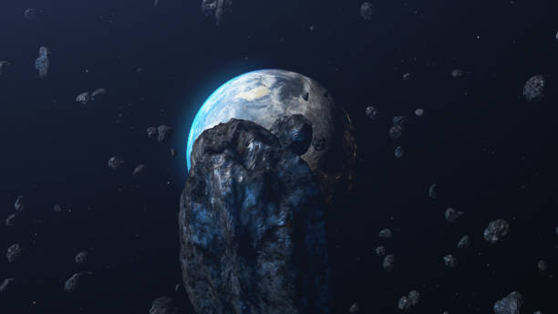 istock Asteroids Meteors Rocks Flying Toward Planet Earth 1282691782