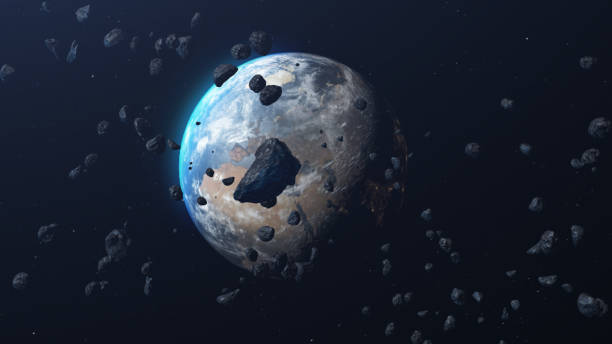 istock Asteroids Meteors Rocks Flying Toward Planet Earth 1282691783