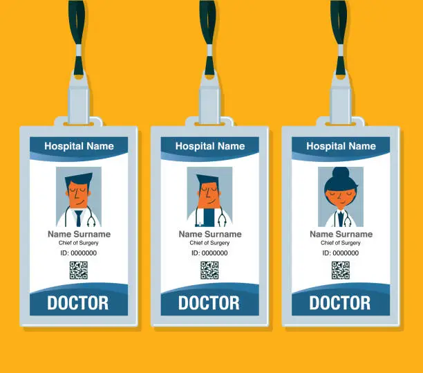 Vector illustration of Doctor ID card