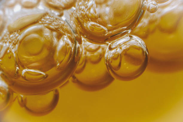 Close-up bubbles on the surface of kombucha vinegar Close-up bubbles on the surface of kombucha vinegar fermenting photos stock pictures, royalty-free photos & images
