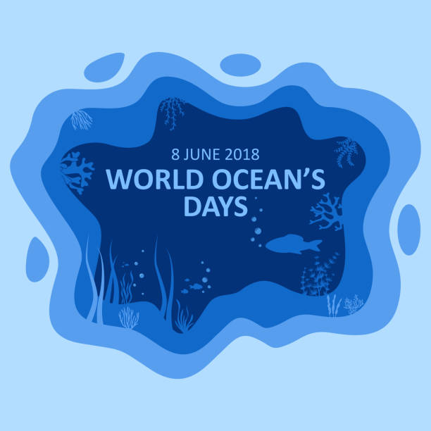 ilustraciones, imágenes clip art, dibujos animados e iconos de stock de día mundial del océano - animal planet sea life