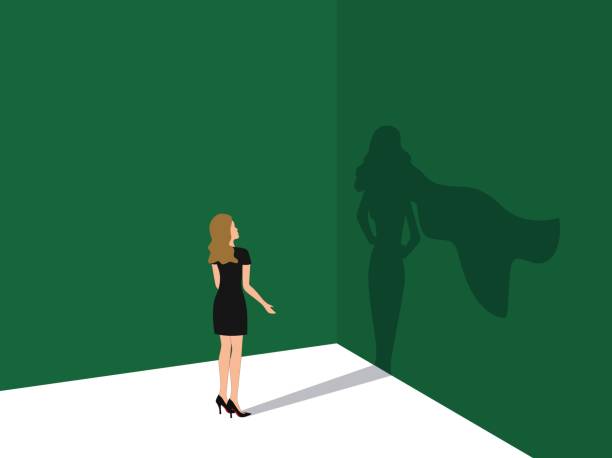 superwoman shadow flat design stock illustration superwoman shadow flat design stock illustration woman on colored background stock illustrations