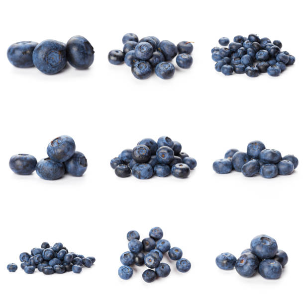istock Blueberries set isolated on white background. Bilberry. Clipping path. 1282703721