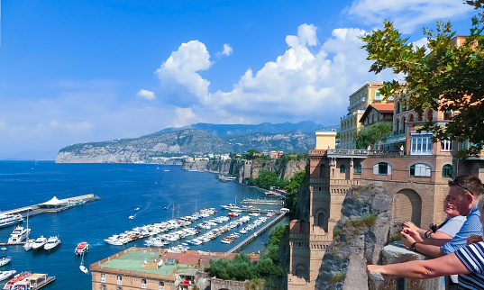 Sorrento, Italy - September 11, 2015: The view of the coast in Sorrento, Italy.