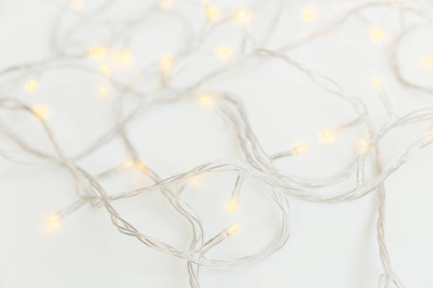 istock Christmas light garland. White background. Close-up 1282708522