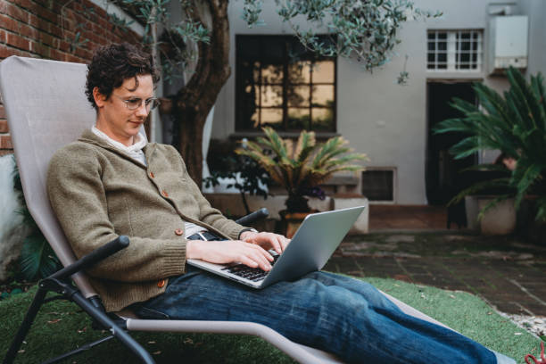 istock Man is working with his laptop at the hotel 1282712545