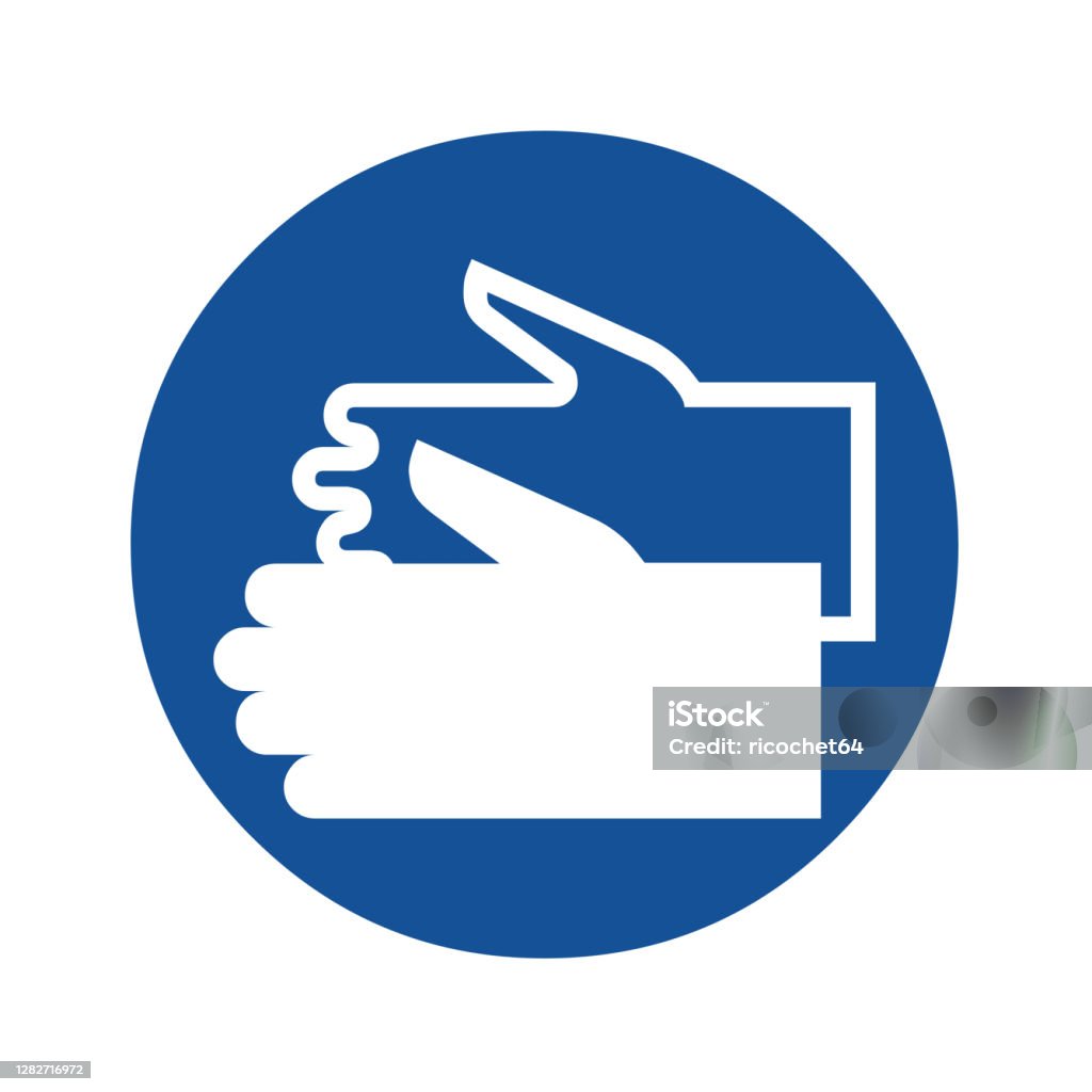 Hand Security Sign Safety Sign Hand Protection Stock Illustration - Download Image Now ...