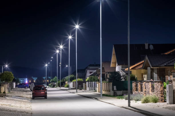 istock modern led illumination on quiet residential area 1282719295