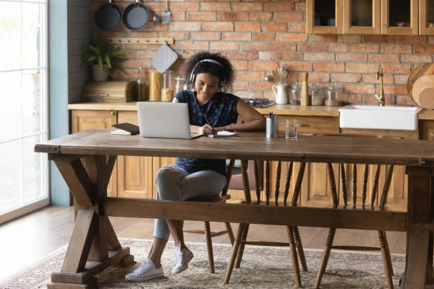 istock African American woman study online on computer from home 1282721964