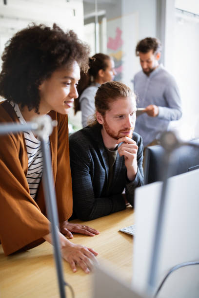 istock Business people good teamwork in office. Teamwork successful meeting workplace concept. 1282723136