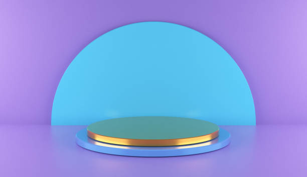 istock Geometric shapes background. Podium on the floor 1282723551