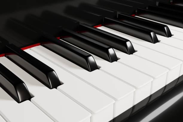 istock Piano keyboard close up view 3D illustration 1282724630