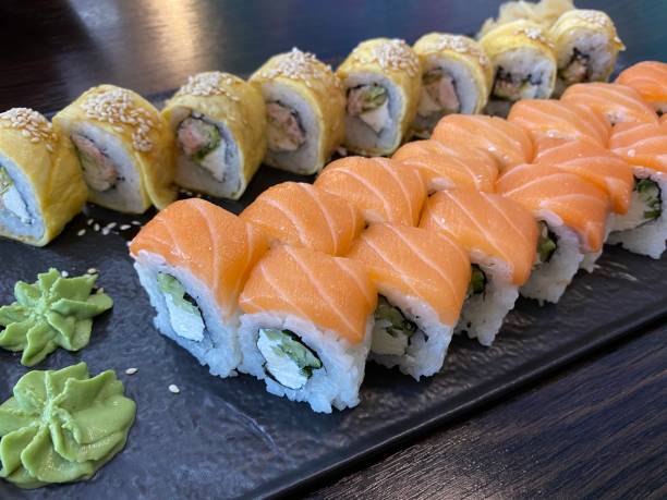 istock sushi with salmon and cheese 1282727395