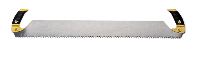 Two-man crosscut saw (two-handed saw) isolated on a white background