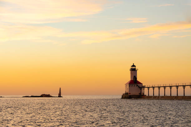 istock Sunset on Lake Michigan 1282733067