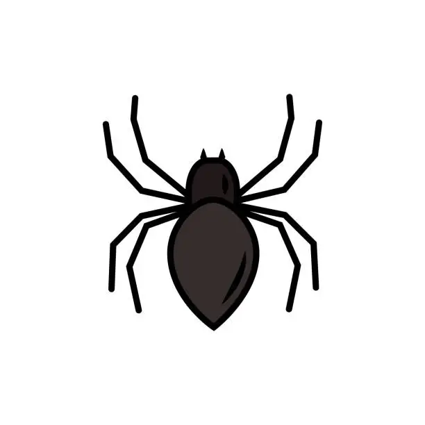 Vector illustration of Vector cartoon spider isolated on white background. Insect with eight legs for Halloween design
