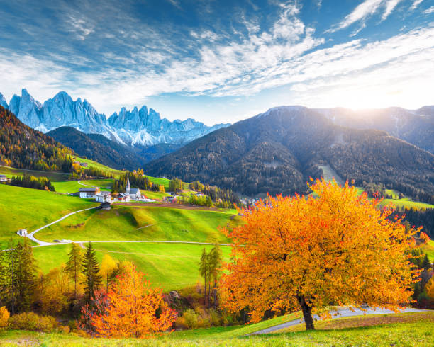 istock Santa Maddalena village in Dolomites 1282740571