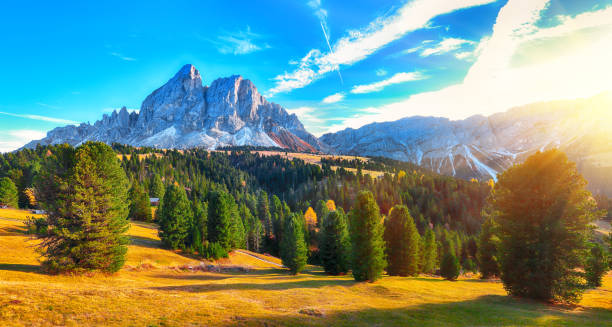 istock Peitlerkofel mountain from Passo delle Erbe in Dolomites 1282741201