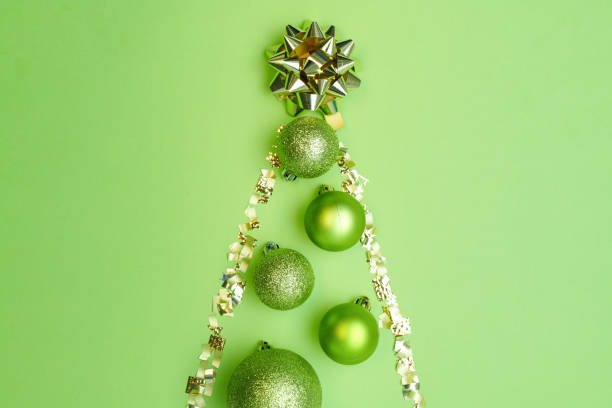 istock flat lay with christmas balls and christmass tree 1282744523