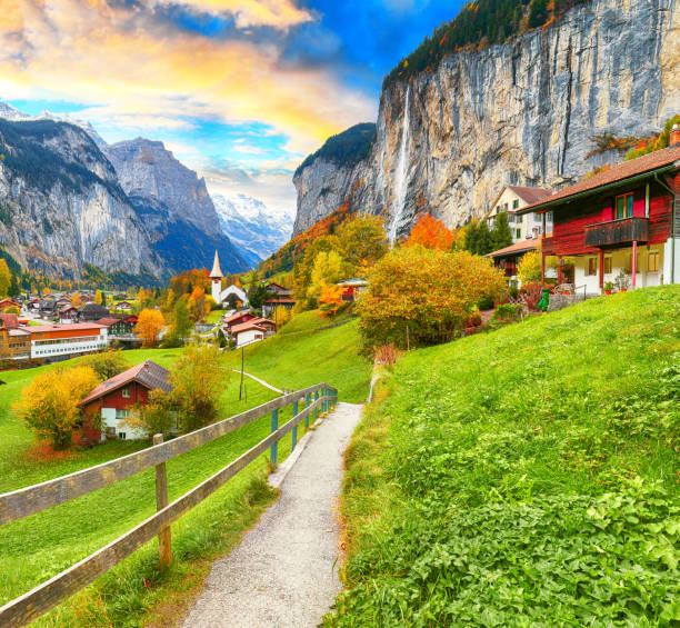 istock alpine village Lauterbrunnen 1282744936
