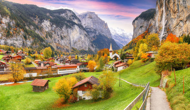 istock alpine village Lauterbrunnen 1282744970