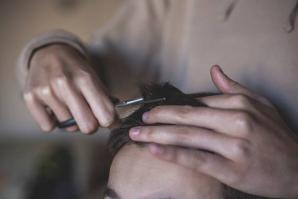 istock Family Haircut at Home during lockdown 1282747866