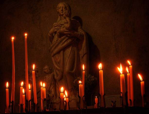 istock Mary and Child through Candlelight 1282749562