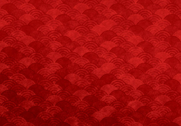 istock Red texture of Japanese paper 1282754302